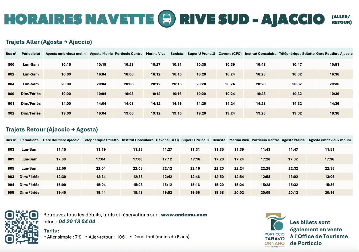 Bus Porticcio Ajaccio
